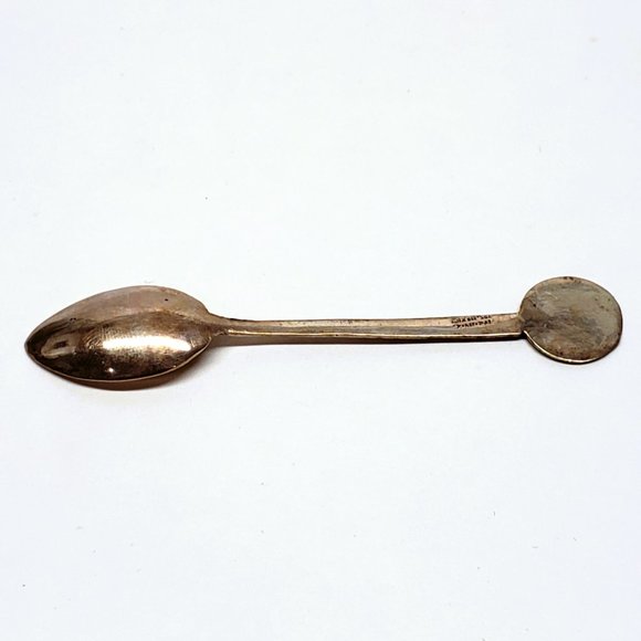 Vintage 925 Silver Spoon Taxco Mexico Souvenir Aztec Design 5.2g 3.5" - Picture 4 of 7